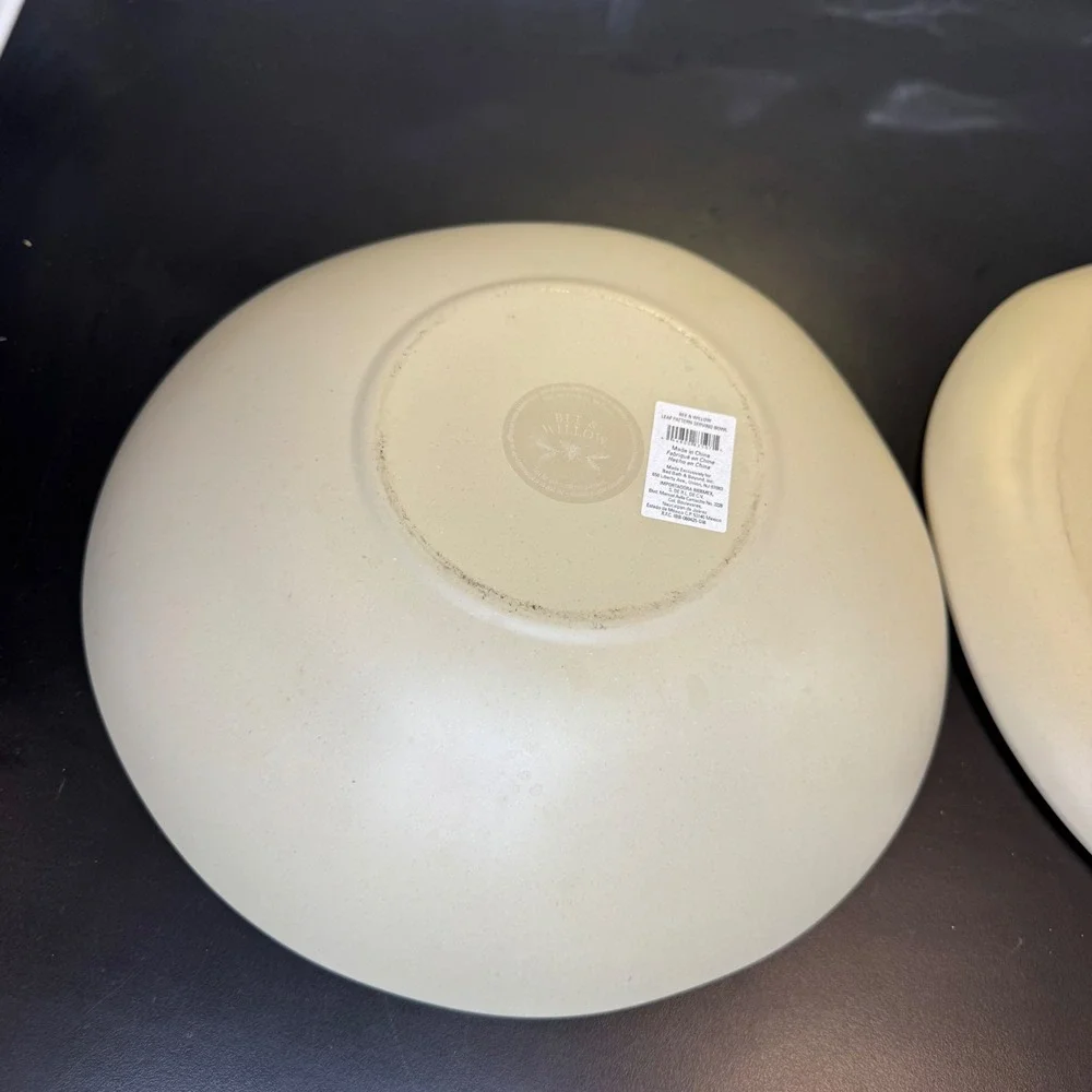 Bee & Willow Serving Bowl Tray Set Home Cream Orange Pumpkin Leaf Melamine